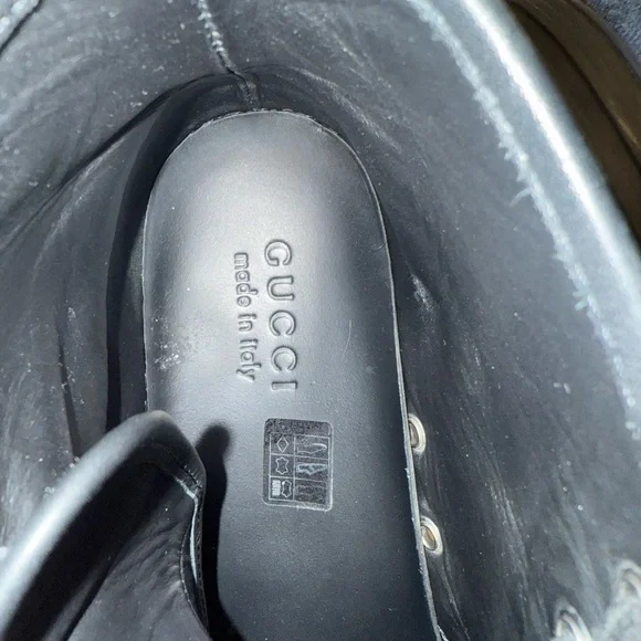 Gucci Men’s Black Monogram High-Top Sneakers - Picture 4 of 6